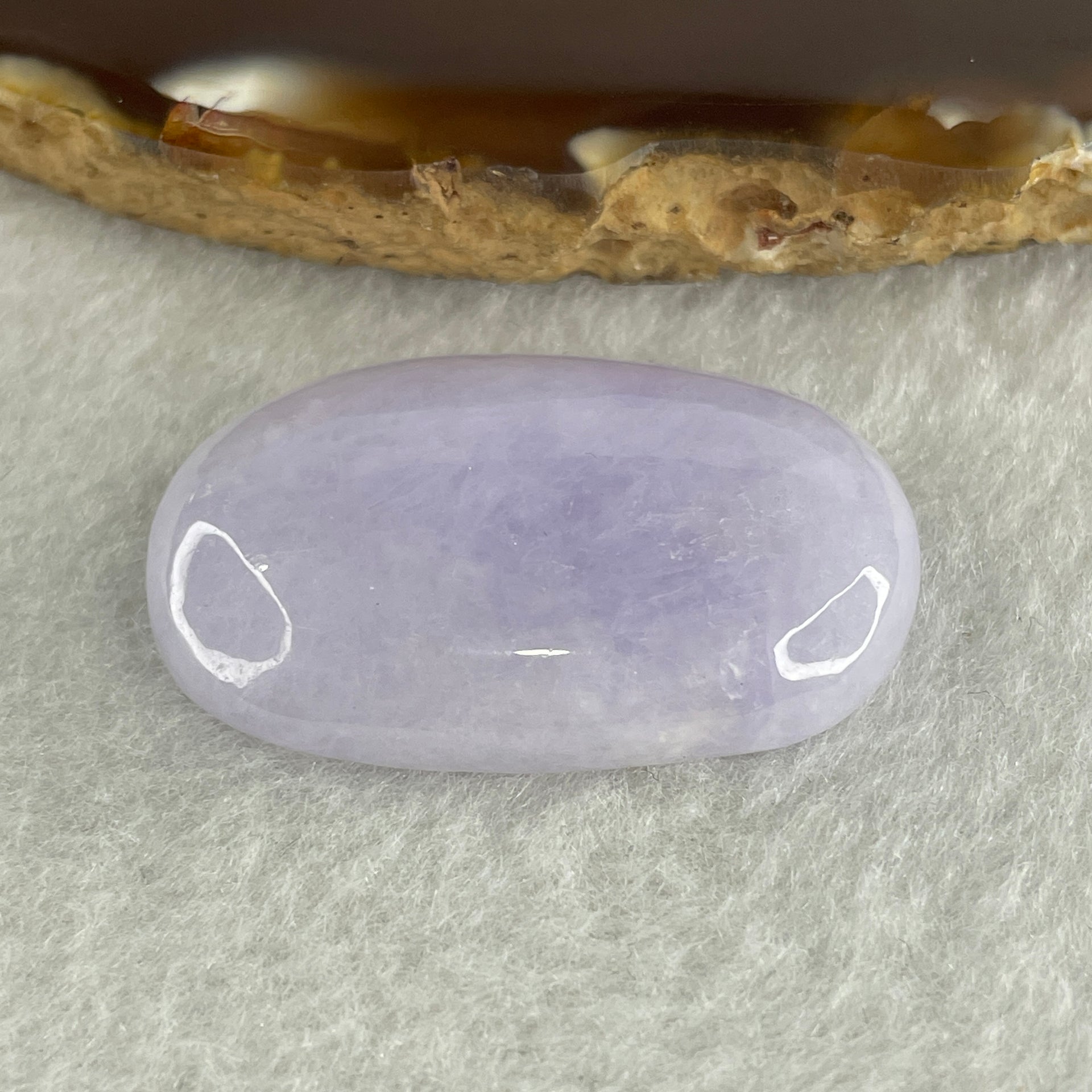 Natural Type A Lavender Jadeite Oval Shape Cabochon Stone for Setting 12.12g 34.3 by 21.0 by 7.7mm - Huangs Jadeite and Jewelry Pte Ltd