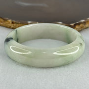 Type A Light Green with Moss Green Patches Jadeite Bangle Internal Diameter 56.5mm 75.29g 16.4 by 8.4mm (Slight Internal Line) - Huangs Jadeite and Jewelry Pte Ltd