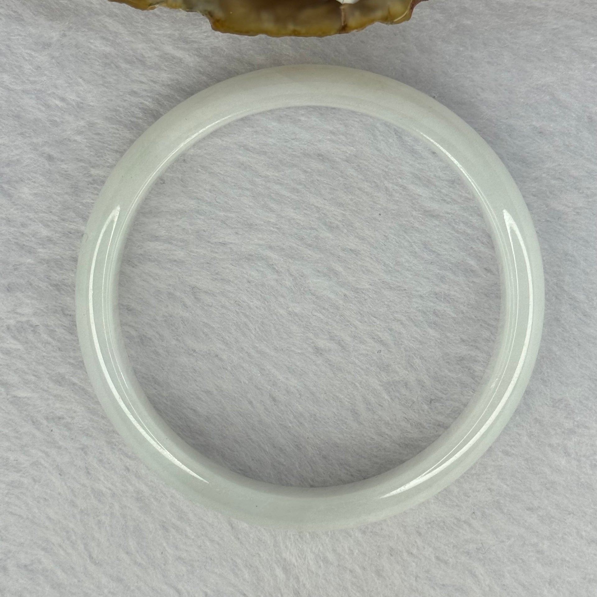 Type A Light Lavender Green to White Jadeite Bangle 25.04g Internal Diameter 49.9mm 10.4 by 5.4mm (Very Slight Internal Line) - Huangs Jadeite and Jewelry Pte Ltd