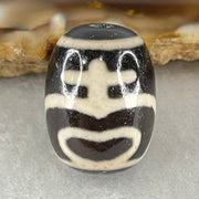 Natural Powerful Tibetan Old Oily Agate Double Nectar Vessel Dzi Bead Heavenly Master (Tian Zhu) 花蜜容器眼天珠 4.59g 17.2 by 13.2mm - Huangs Jadeite and Jewelry Pte Ltd