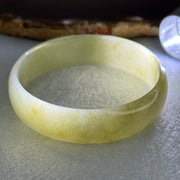 Type A Yellowish Green Jadeite Bangle Internal Diameter 52.8mm 28.01g 14.3 by 4.1mm (Slight Internal Line) - Huangs Jadeite and Jewelry Pte Ltd