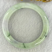 Type A Light Green Lavender and Dark Green Piao Hua Jadeite Bangle Internal Diameter 54.2mm 60.52g 12.2 by 9.6mm (External Rough + Internal Lines) - Huangs Jadeite and Jewelry Pte Ltd