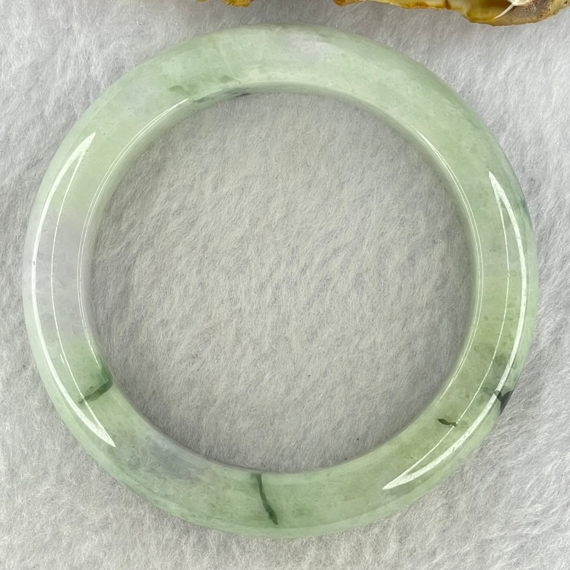 Type A Light Green Lavender and Dark Green Piao Hua Jadeite Bangle Internal Diameter 54.2mm 60.52g 12.2 by 9.6mm (External Rough + Internal Lines) - Huangs Jadeite and Jewelry Pte Ltd
