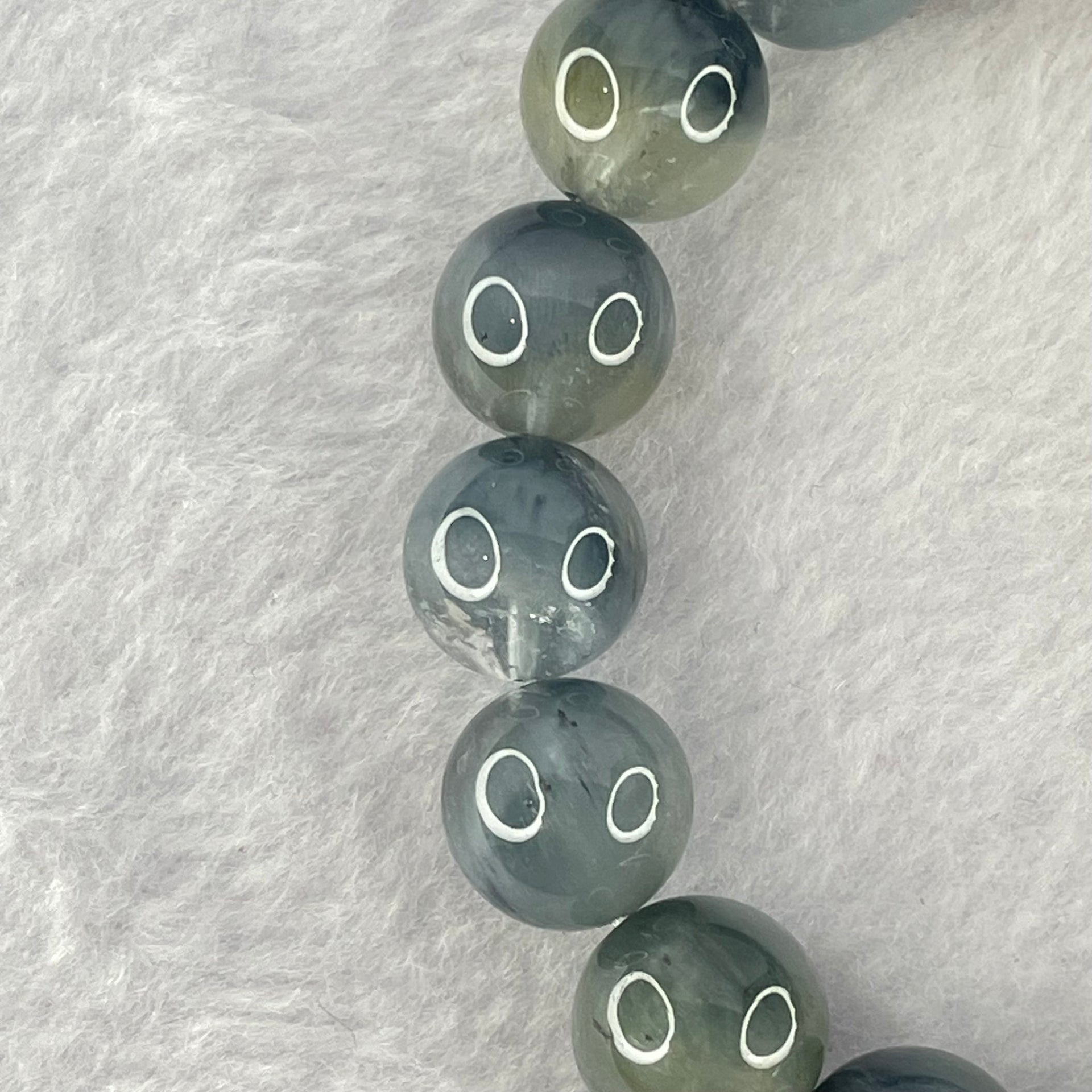 Good Grade Natural Blue Rutilated Quartz Bracelet 40.13g 18cm 12.0mm 18 Beads - Huangs Jadeite and Jewelry Pte Ltd