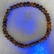 Natural Dark Brownish Yellow Medicine Amber Beads Bracelet 天然抚顺药珀手链 4.30g 15cm 6.5mm 42 Beads - Huangs Jadeite and Jewelry Pte Ltd
