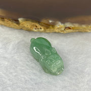 Type A Jelly Blueish Green Jadeite Pixiu Pendent A货蓝绿色翡翠貔貅牌 5.14g 22.7 by 11.5 by 10.6 mm - Huangs Jadeite and Jewelry Pte Ltd