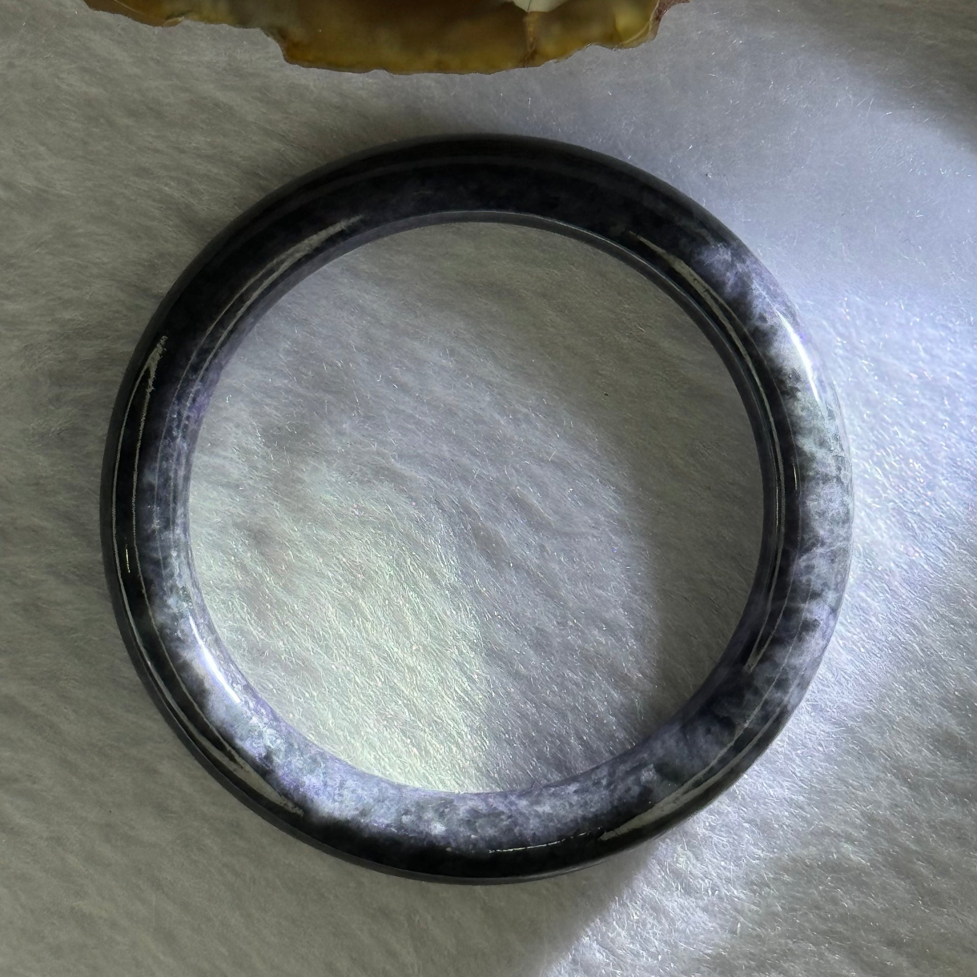 Type A Black Grey Wuji Jadeite Baby Bangle 16.33g Internal Diameter 39.8mm 6.7 by 6.4mm - Huangs Jadeite and Jewelry Pte Ltd