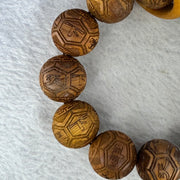 Natural Yabai Prosperity Beads Bracelet for Wealth Attraction and Retention 天然崖柏木天下富贵手链 40.70g 20.4 mm by 12 Beads / Ring 8.2 by 5.2 mm - Huangs Jadeite and Jewelry Pte Ltd