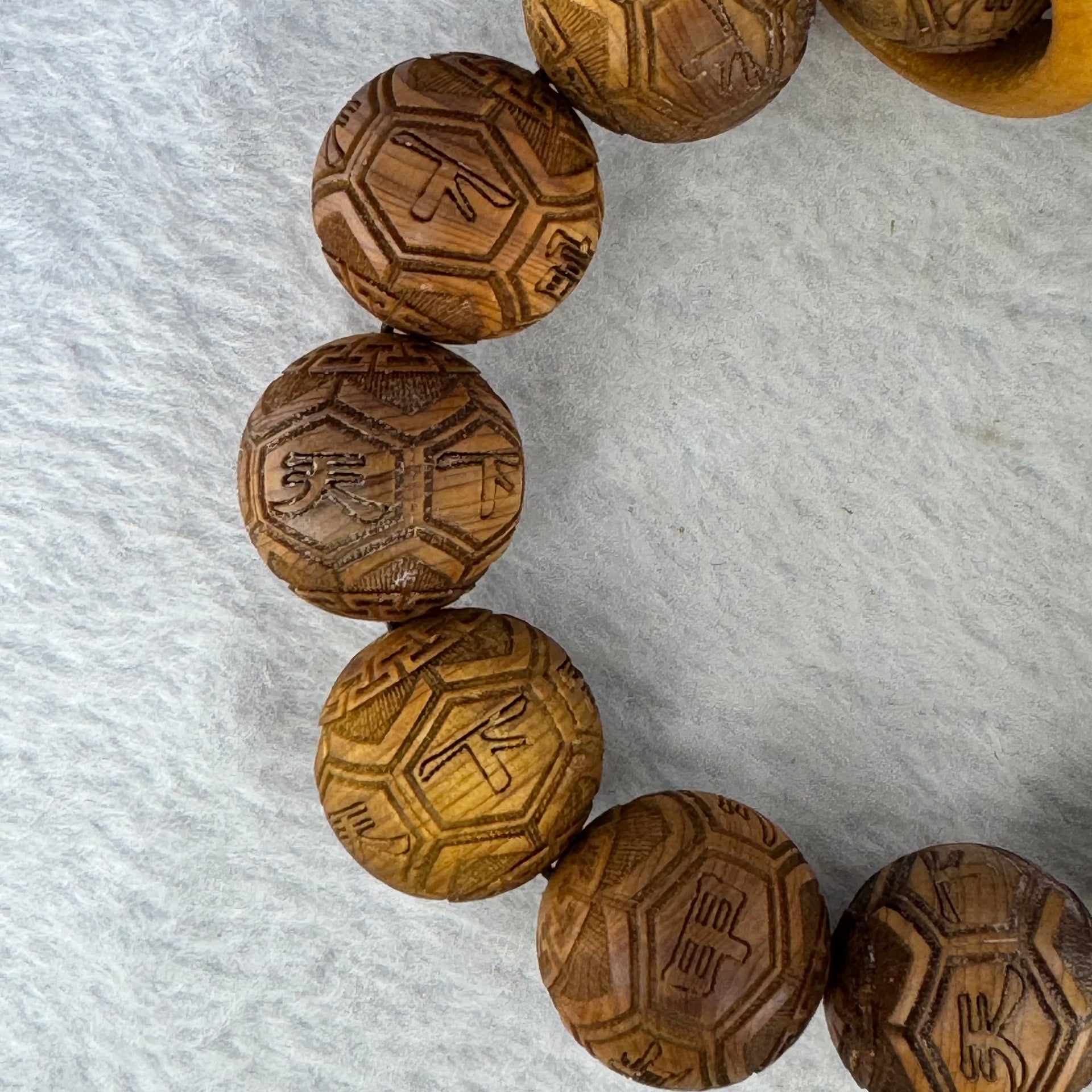 Natural Yabai Prosperity Beads Bracelet for Wealth Attraction and Retention 天然崖柏木天下富贵手链 40.70g 20.4 mm by 12 Beads / Ring 8.2 by 5.2 mm - Huangs Jadeite and Jewelry Pte Ltd