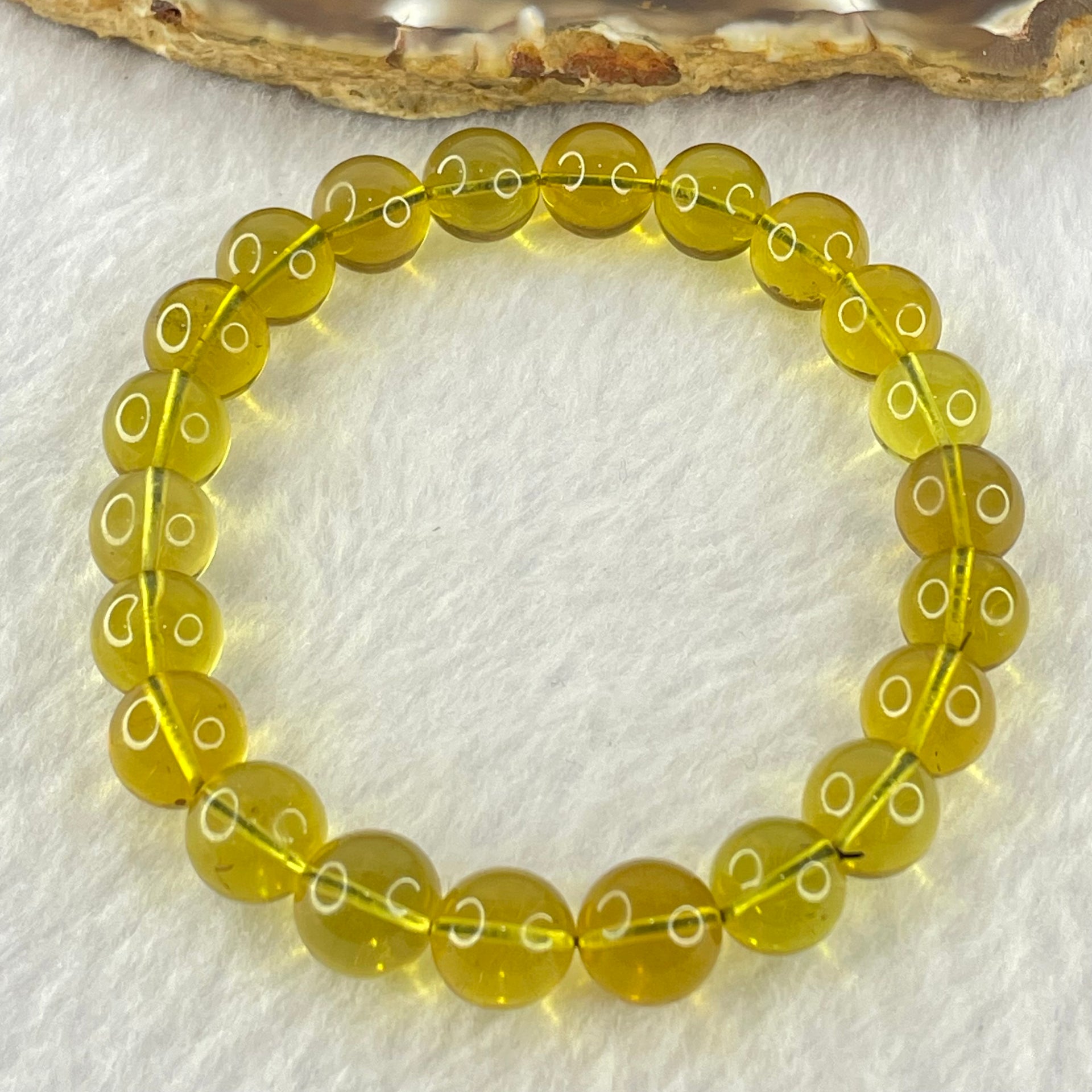 Natural Purple Honey Amber Beads Bracelet 天然紫蜜琥珀手链 5.99g 15cm 7.7mm 23 Beads - Huangs Jadeite and Jewelry Pte Ltd