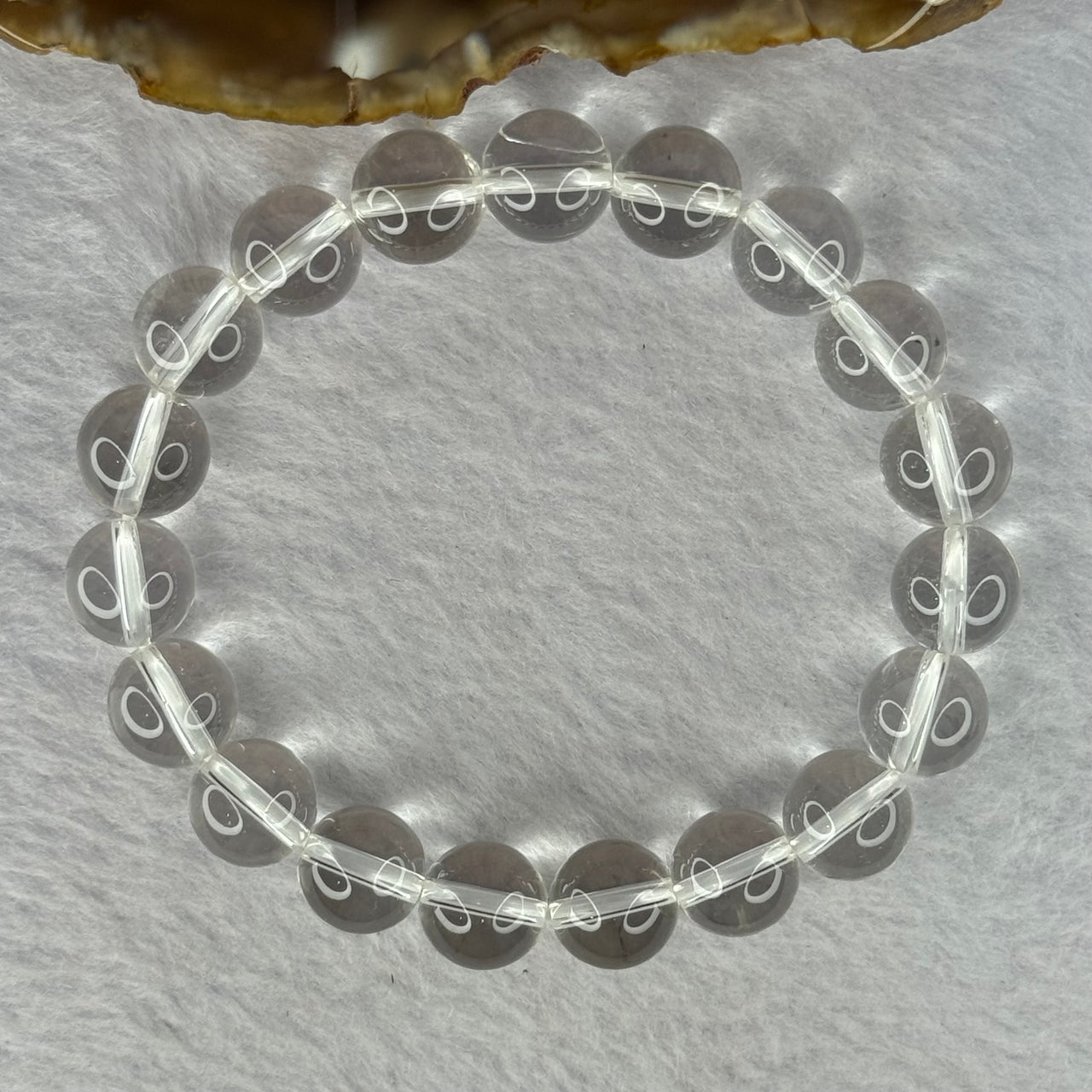 Natural Clear Quartz Bracelet 天然白水晶手链 30.35g 17cm 10.6mm 19 Beads - Huangs Jadeite and Jewelry Pte Ltd