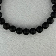 Natural Dark Matt Black Amber Beads Bracelet 天然大黑天翁琥珀手链 7.59g 17cm 8.4mm 24 Beads - Huangs Jadeite and Jewelry Pte Ltd
