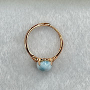 Natural Larimar in S925 Silver Rose Gold Color Ring (Adjustable Size) 1.95g 10.0 by 7.8mm - Huangs Jadeite and Jewelry Pte Ltd