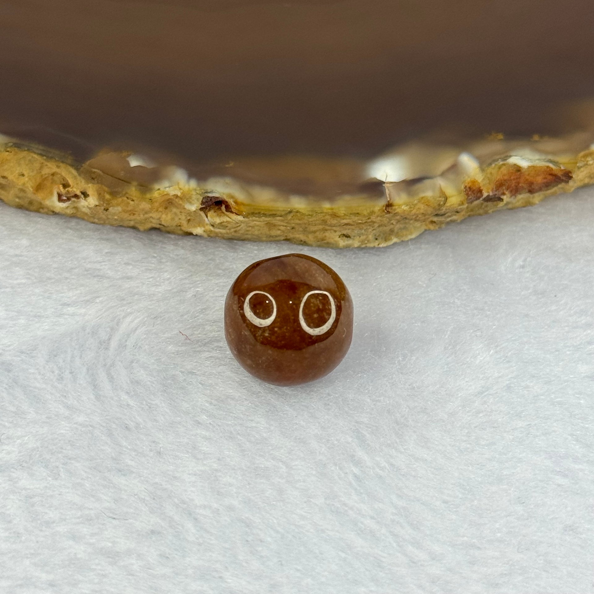 Type A Brown Jadeite Bead for Bracelet/Necklace/Earrings/Ring 4.09g 13.5mm - Huangs Jadeite and Jewelry Pte Ltd