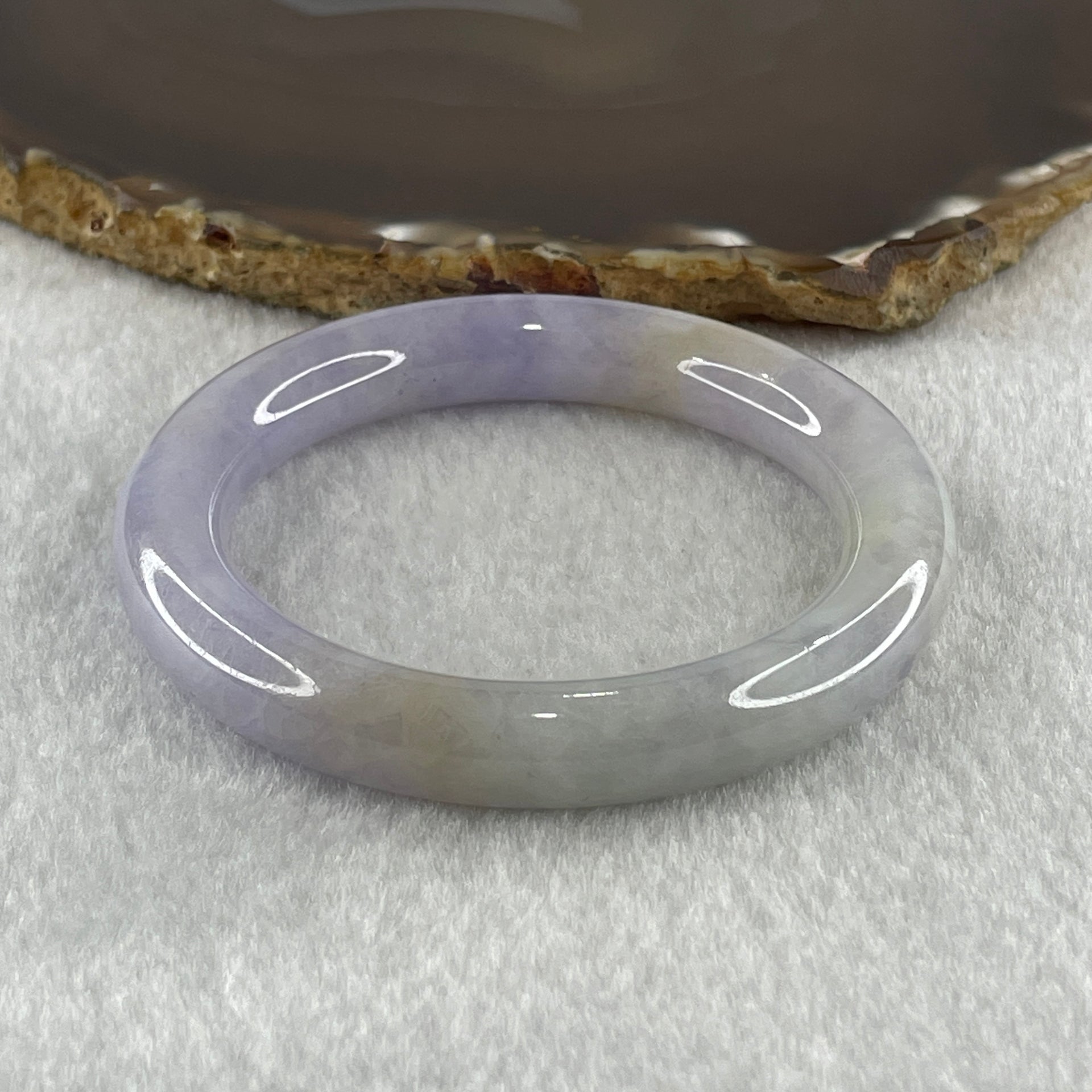Natural Type A Intense Lavender with Green and Yellow Jadeite Bangle 51.06g Inner Diameter 53.3mm 10.3 by 10.2mm (Very Slight Internal Lines) - Huangs Jadeite and Jewelry Pte Ltd