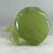 Natural Semi Icy Green Serpentine Phoenix on Pond and Flower Display 1,488.3g 175.0 by 230.0 by 129.0mm - Huangs Jadeite and Jewelry Pte Ltd