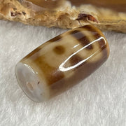 Natural Powerful Tibetan Old Oily Agate Double Cai Shen Dzi Bead Heavenly Master (Tian Zhu) 双财神长天珠 4.84g 20.4 by 11.6mm - Huangs Jadeite and Jewelry Pte Ltd