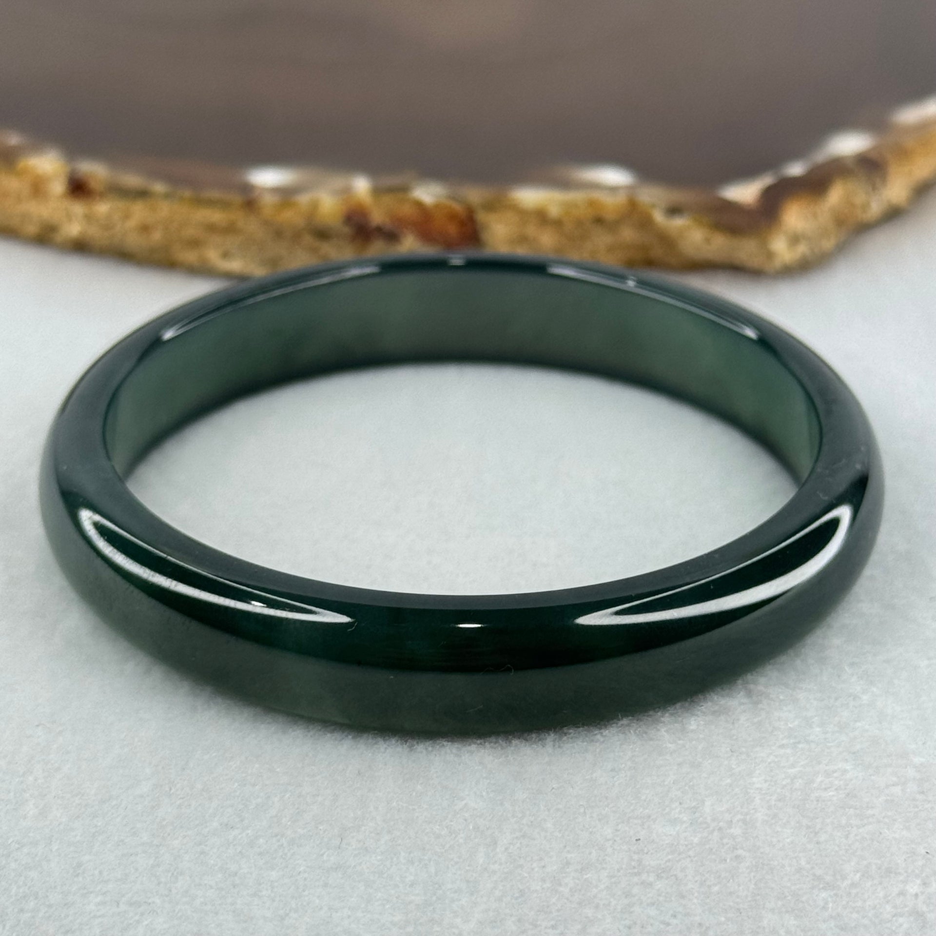 Good Grade Type A Icy Blueish Green Jadeite Bangle Internal Diameter 57.6mm 34.25g 10.7 by 6.8mm (Perfect) - Huangs Jadeite and Jewelry Pte Ltd
