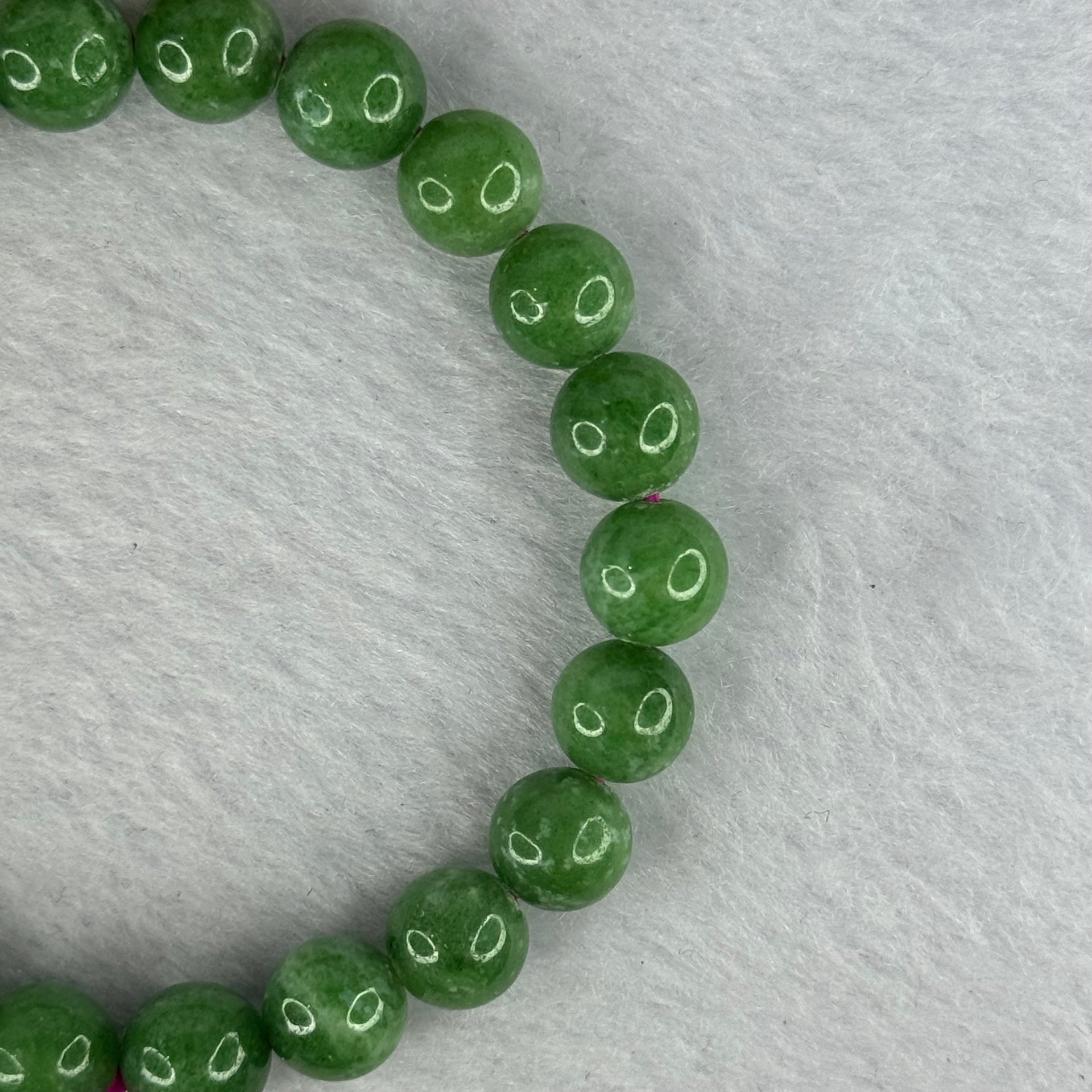 Natural Emerald And Ruby Zoisite Beads Bracelet 23.73g 15.5cm 8.8mm 22 Beads - Huangs Jadeite and Jewelry Pte Ltd