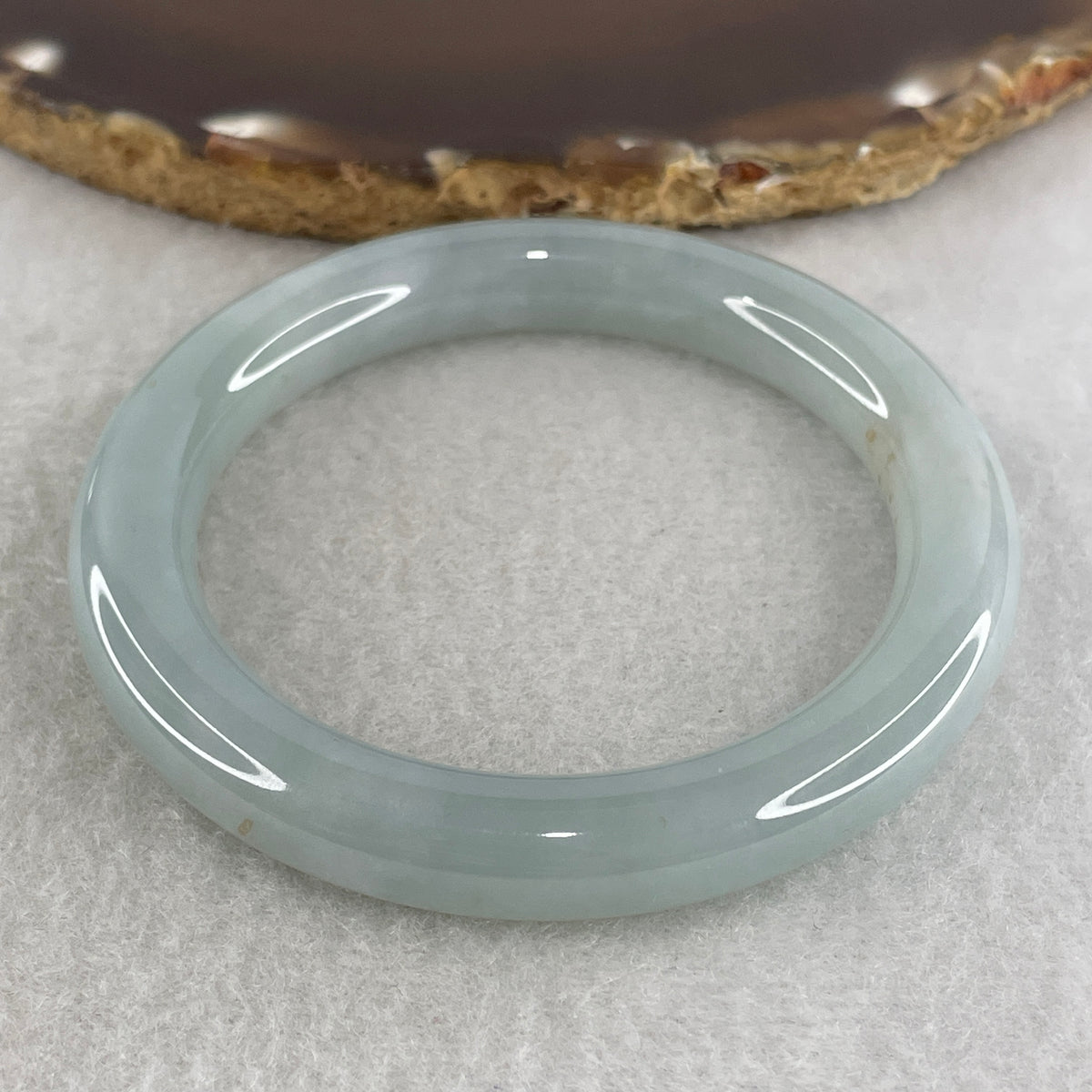 Certified Natural Type A Light Lavender Jadeite Full Round Bangle | 52.0mm Inner Diameter (43.91g | 9.3x9.5mm | Crown & Third Eye Chakra Harmony, Noble Serenity & Peace Shield) (Very Slight Internal Line) - Huangs Jadeite and Jewelry Pte Ltd