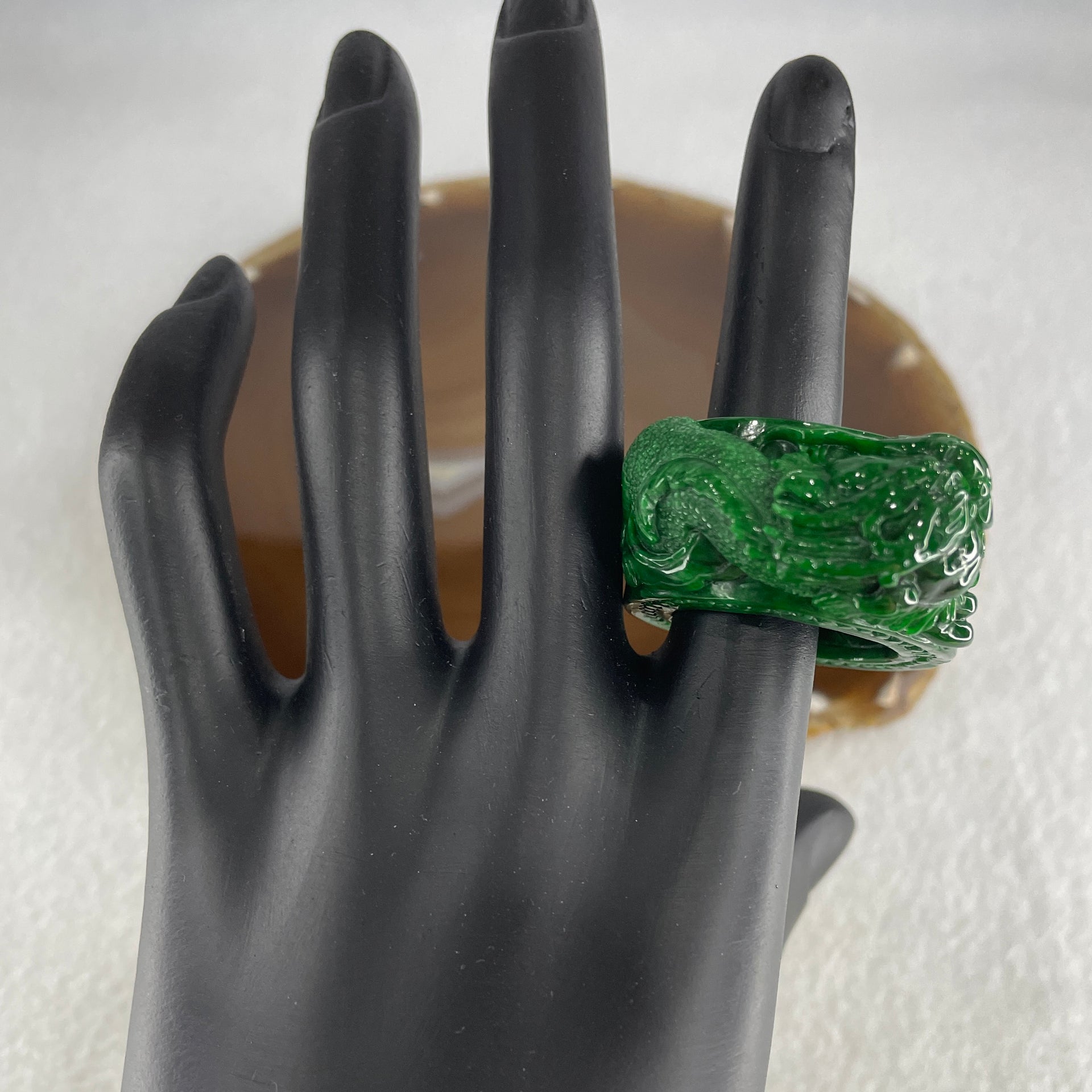 Magnificent Type A Rare Dragon Thumb Ring Jade Jadeite for Authority & Power - Huangs Jadeite and Jewelry Pte Ltd