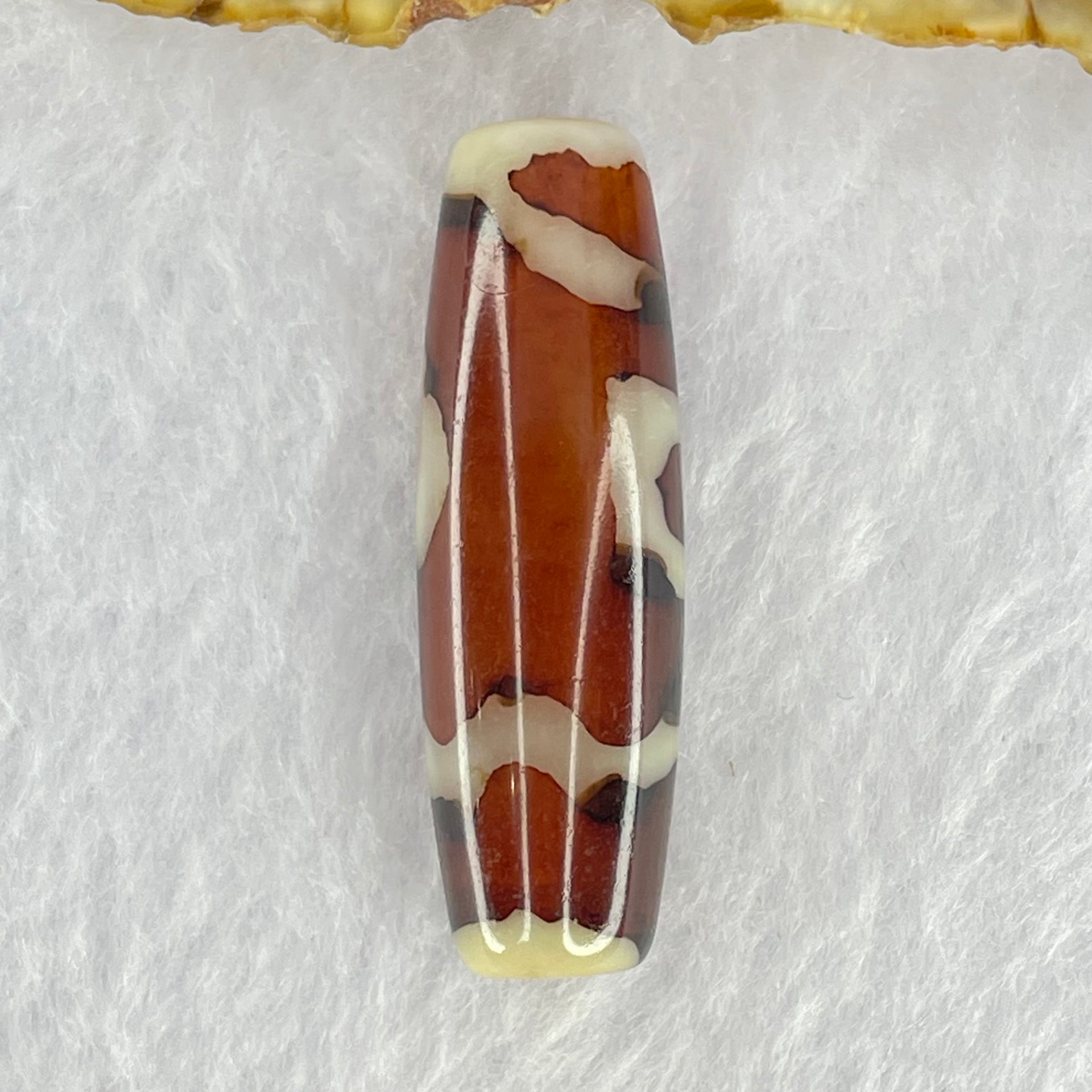 Natural Powerful Tibetan Old Oily Agate Sky Door Serenity 1 Eye Dzi Bead Heavenly Master (Tian Zhu) 一眼天诛 8.72g 37.8 by 11.9mm - Huangs Jadeite and Jewelry Pte Ltd