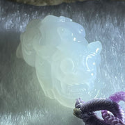 Type A Faint Lavender Jadeite Male Pixiu String Charm 5.45g 20.3 by 14.4 by 10.5mm - Huangs Jadeite and Jewelry Pte Ltd