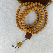 Natural High Oil Content Yabai Wood 高油崖柏 Beads Necklace 25.62g 8.2mm 109 Beads Pendant 19.4 by 16.5 by 6.5mm - Huangs Jadeite and Jewelry Pte Ltd