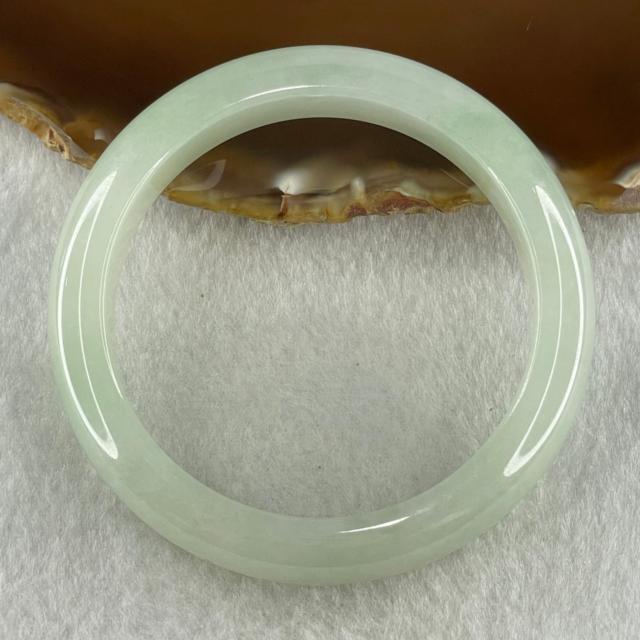 Natural Type A Jelly Full Light Green Jadeite Bangle 50.76g Inner Diameter 54.5mm 11.9 by 8.4mm (Slight Internal Line) - Huangs Jadeite and Jewelry Pte Ltd