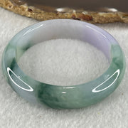 Type A Jelly Bright Lavender with Dark Blueish Green Piao Hua Jadeite Bangle 47.66g Internal Diameter 51.2mm 12.8 by 8.4mm (Very Slight Internal Line) - Huangs Jadeite and Jewelry Pte Ltd