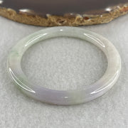 Natural Type A Light Green with Lavender Piao Hua Jadeite Flat Ding Dang Bangle 25.41g Inner Diameter 51.6mm 6.7 by 7.7mm (Slight Internal Line) - Huangs Jadeite and Jewelry Pte Ltd