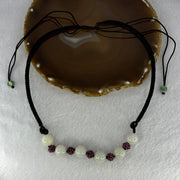 Type A Light Lavender Jadeite Beads Necklace 32.07g 13.3mm by 6 Beads - Huangs Jadeite and Jewelry Pte Ltd