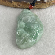 Natural Type A Green Jadeite Cai Shen Ye God of Fortune Pendant 40.74g 61.2 by 30.7 by 11.8mm - Huangs Jadeite and Jewelry Pte Ltd