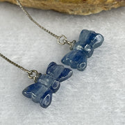 Good Grade Natural Blue Kyanite Candy Shape in S925 Sliver Earring 2.05g 12.9 by 7.0 by 3.8mm - Huangs Jadeite and Jewelry Pte Ltd