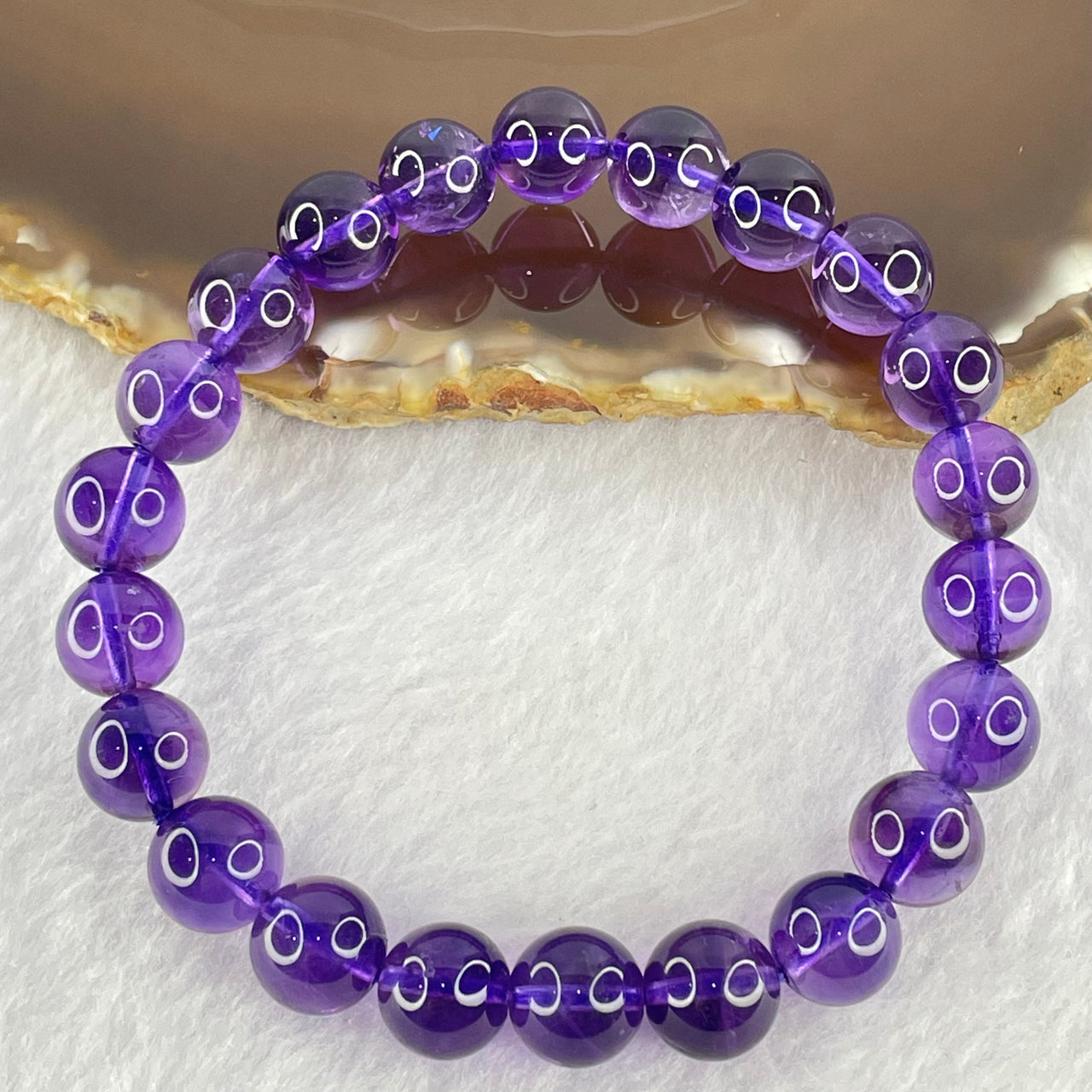 Very Good Grade Natural Amethyst Bracelet 23.59g 17cm 9.3mm 22 Beads - Huangs Jadeite and Jewelry Pte Ltd