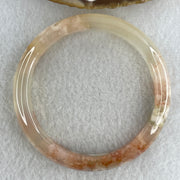 Natural Pink Flower Agate Bangle Set | (104.40g | 55.8mm ID | 10.8 x 7.4mm | Perfect | Blooming Self-Love & Emotional Renewal Anchor, Feng Shui Harmony & Stacking Peace Bangle Set) - Huangs Jadeite and Jewelry Pte Ltd