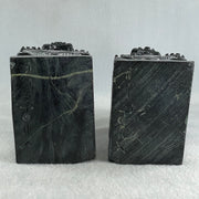 Black Pair of Fu Gou Display 3,541.2g Each about 75.0 by 100.0 by 172.0mm - Huangs Jadeite and Jewelry Pte Ltd