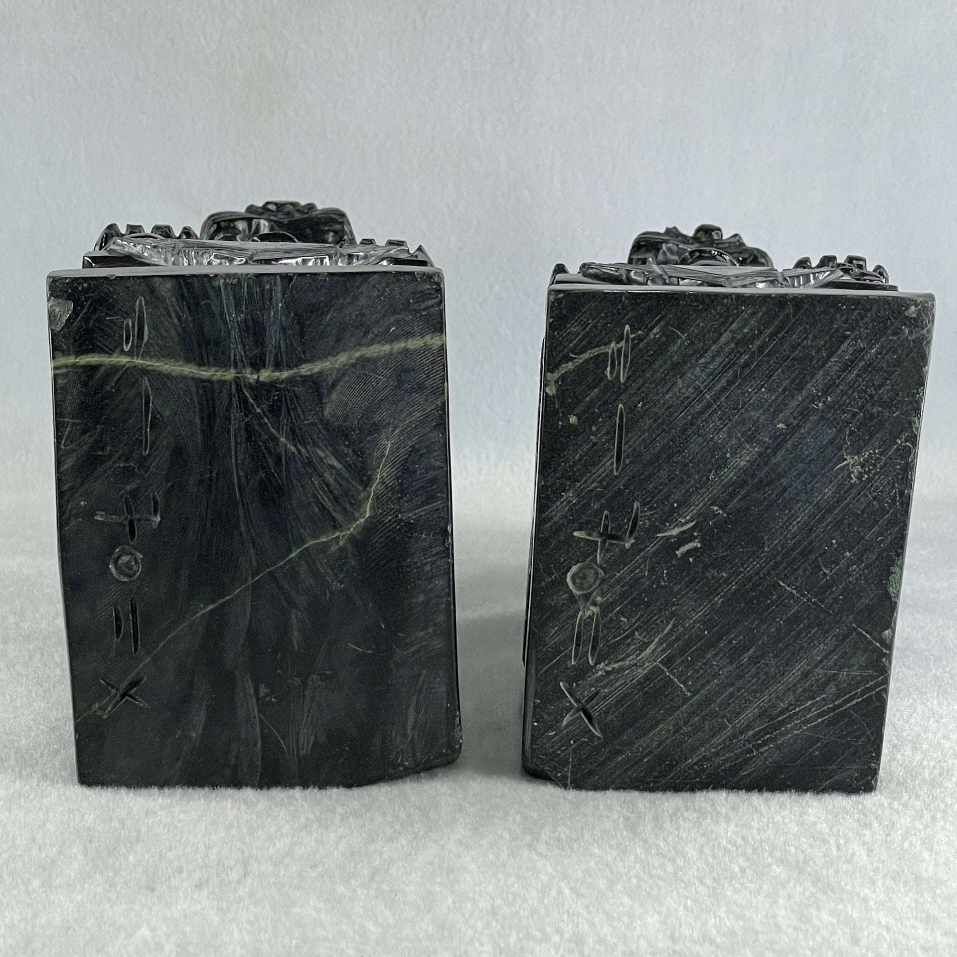 Black Pair of Fu Gou Display 3,541.2g Each about 75.0 by 100.0 by 172.0mm - Huangs Jadeite and Jewelry Pte Ltd
