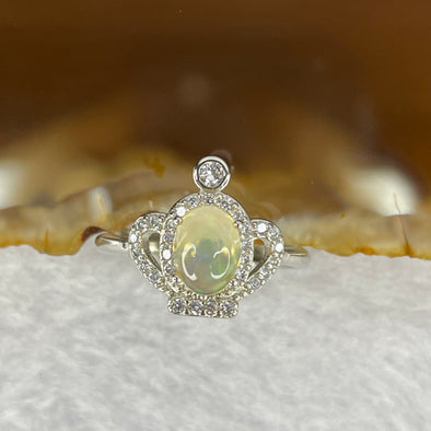 Natural Opal In 925 Sliver Ring 1.78g 6.8 by 4.8 by 3.6mm - Huangs Jadeite and Jewelry Pte Ltd