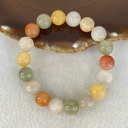 Above Average Grade Natural Muti Colour Rabbit Hair Rutilated Quartz Beads Bracelet 39.98g 18cm 11.9mm 18 Beads - Huangs Jadeite and Jewelry Pte Ltd