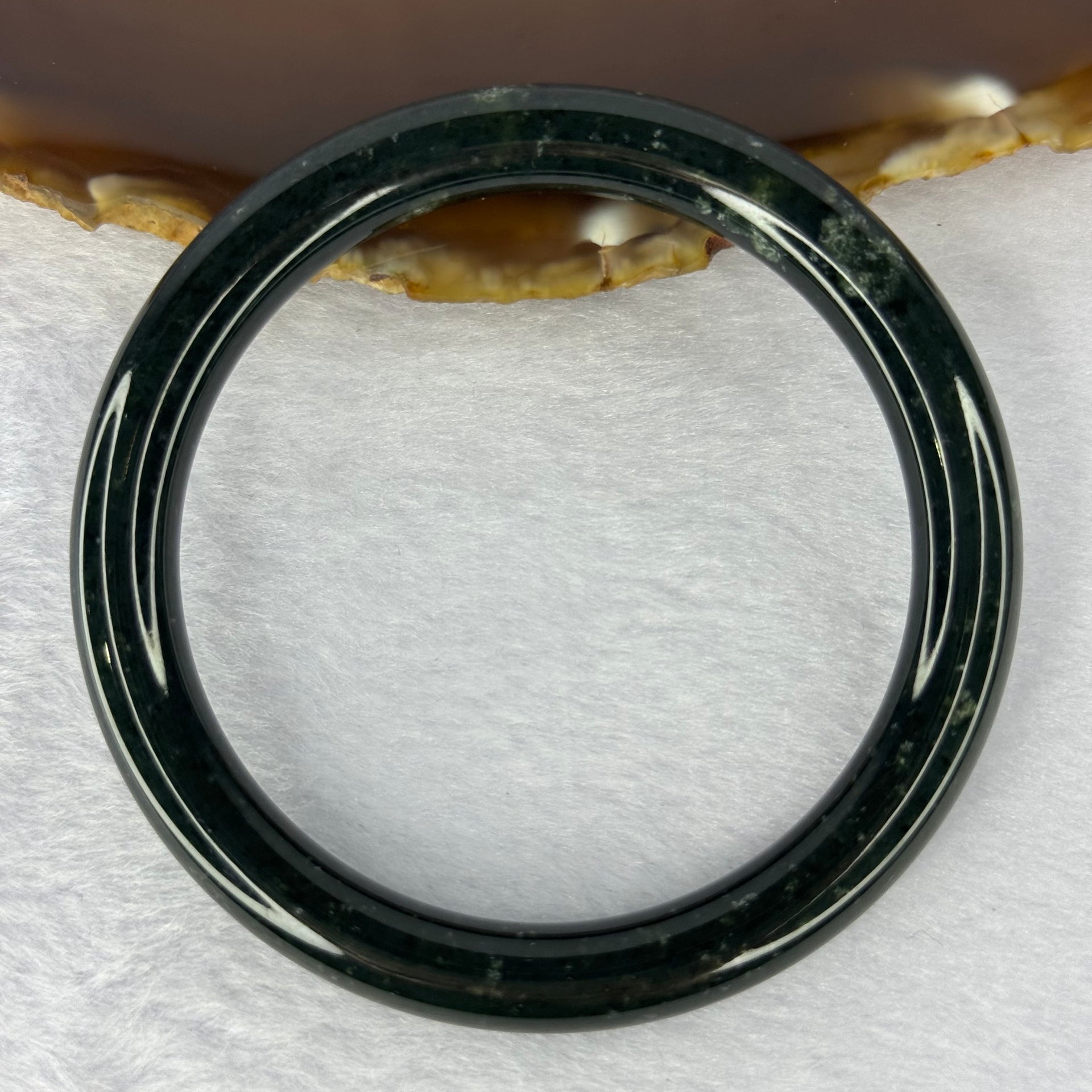 Type A Dark Green Nephrite Jade Bangle 天然和田玉手镯 by Inner Diameter