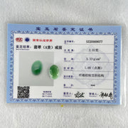 Type A Blueish Green to Faint Green Jadeite Oval Cabouchon Stone For Setting 2.01g 16.1 by 11.4 by 5.8mm - Huangs Jadeite and Jewelry Pte Ltd