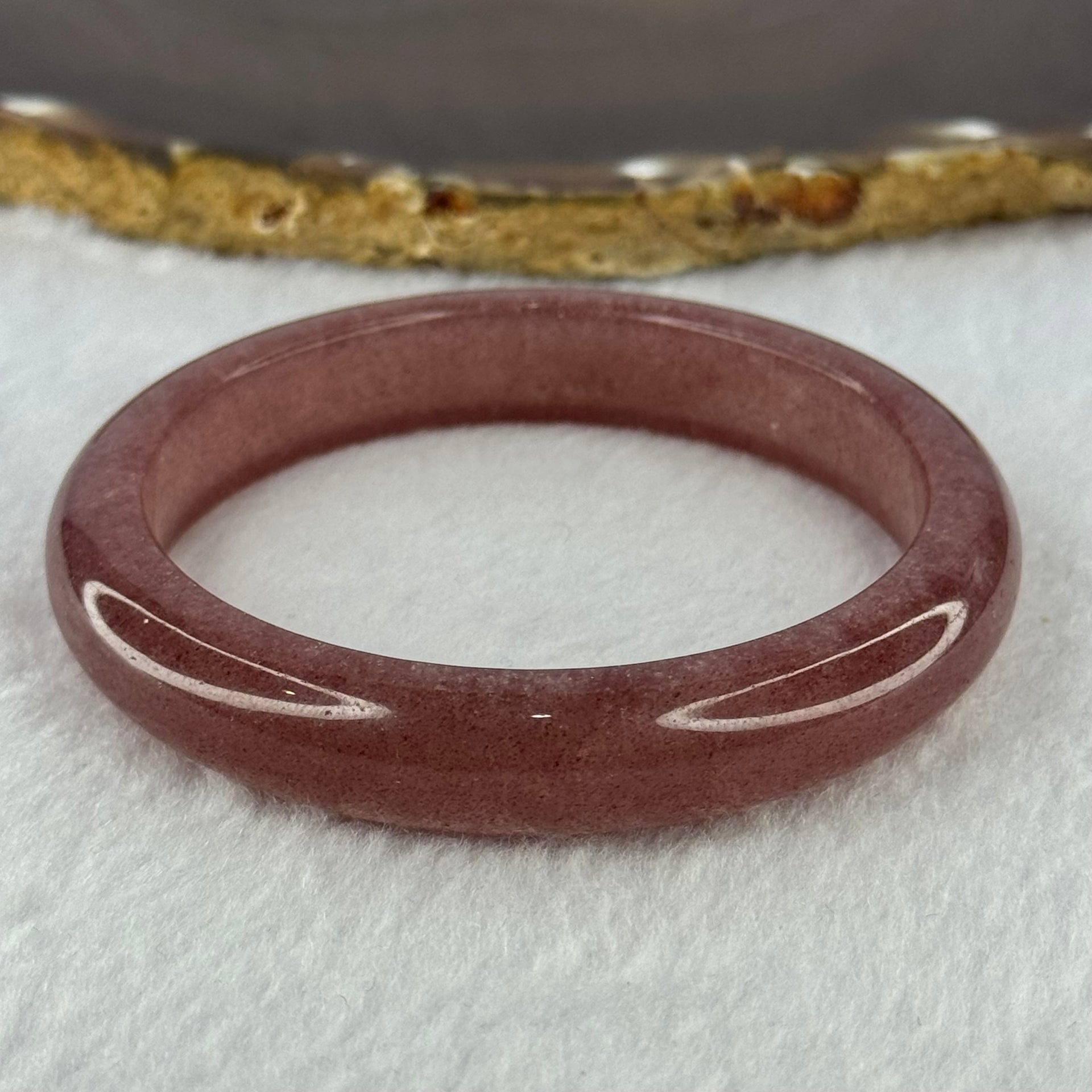 Strawberry Quartz Bangle 草莓水晶手链 41.04g Internal Diameter 58.7mm 12.0 by 8.2mm - Huangs Jadeite and Jewelry Pte Ltd
