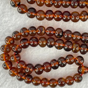 Natural Blood Red Amber Beads Necklace 天然血珀项链 16.14g 58cm 6.1mm 108 Beads - Huangs Jadeite and Jewelry Pte Ltd