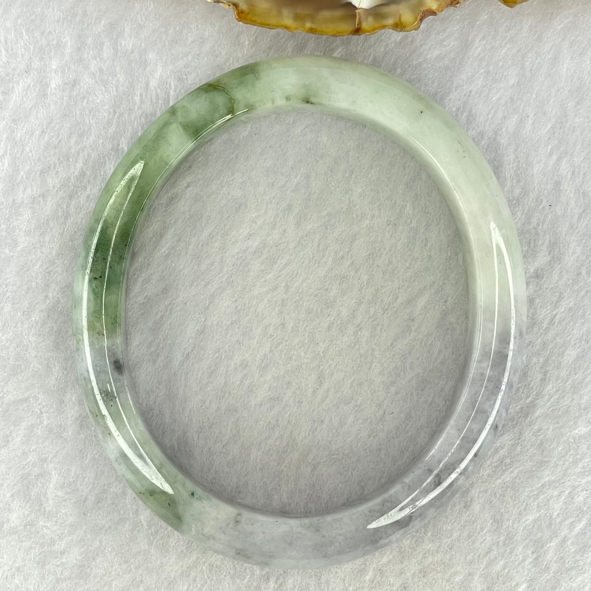 Type A Lavender with Green and Wuji Grey Piao Hua Jadeite Bangle Internal Diameter 55.5mm 41.59g 12.0 by 7.3mm (External Line) - Huangs Jadeite and Jewelry Pte Ltd