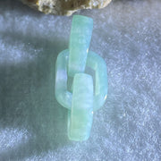 Type A Blueish Green with Faint White Jadeite Rolo Link Chain for Setting 2.54g 14.8 by 10.4 by 3.7mm - Huangs Jadeite and Jewelry Pte Ltd
