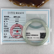 Type A Jelly Sky Blue Jadeite Bangle Internal Diameter 52.5mm 61.30g 9.0 by 8.4mm (Very Slight Internal Lines) - Huangs Jadeite and Jewelry Pte Ltd