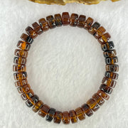 Natural Cognac Fushun Amber Donut Beads Bracelet 天然抚顺老珀手链 8.63g 15cm 8.9mm 40pcs - Huangs Jadeite and Jewelry Pte Ltd