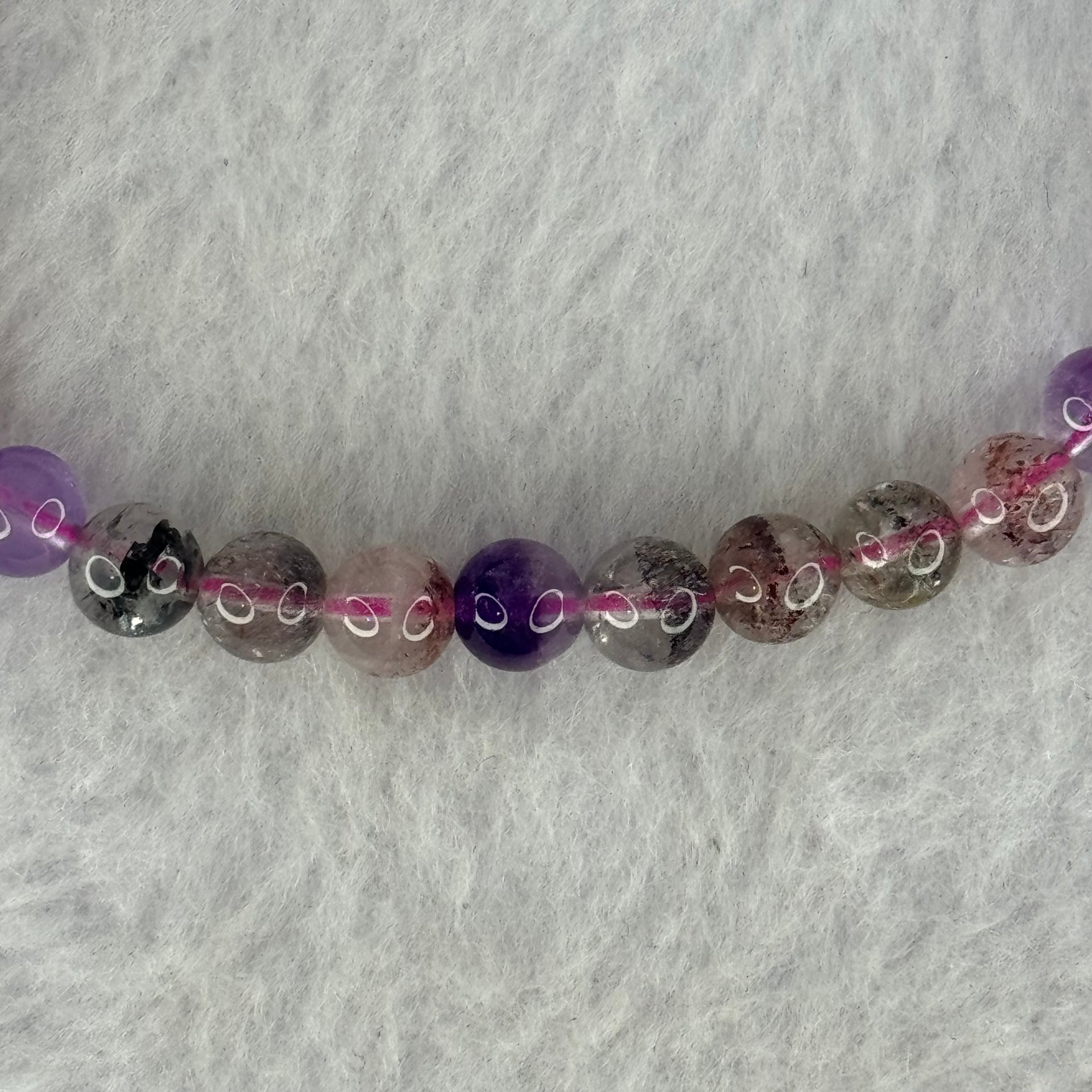 Natural Super 7 Beads Bracelet 10.48g 16.5cm 6.5mm 31 Beads - Huangs Jadeite and Jewelry Pte Ltd