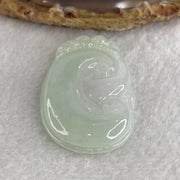 Natural Type A Semi Icy Light Green with Lavender Jadeite Pixiu on Ruyi Pendant 15.78g 47.9 by 29.3 by 6.0mm - Huangs Jadeite and Jewelry Pte Ltd